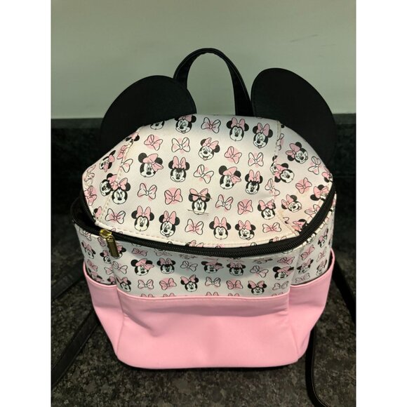 Dani By Danielle Nicole Disney Minnie Mouse Mini Backpack W/Ears Pink & Black - Picture 6 of 16